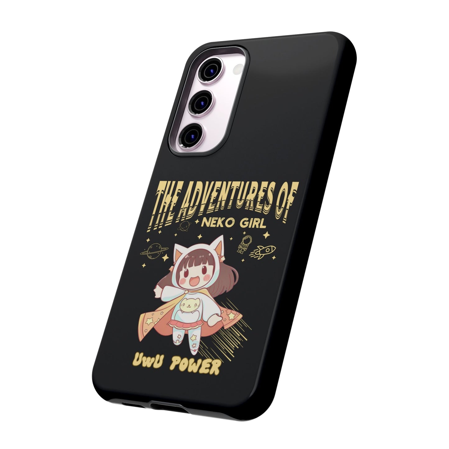 Cartoon Hero Anime Cat Meme Girl Phone Case, iPhone, Pixel, Samsung