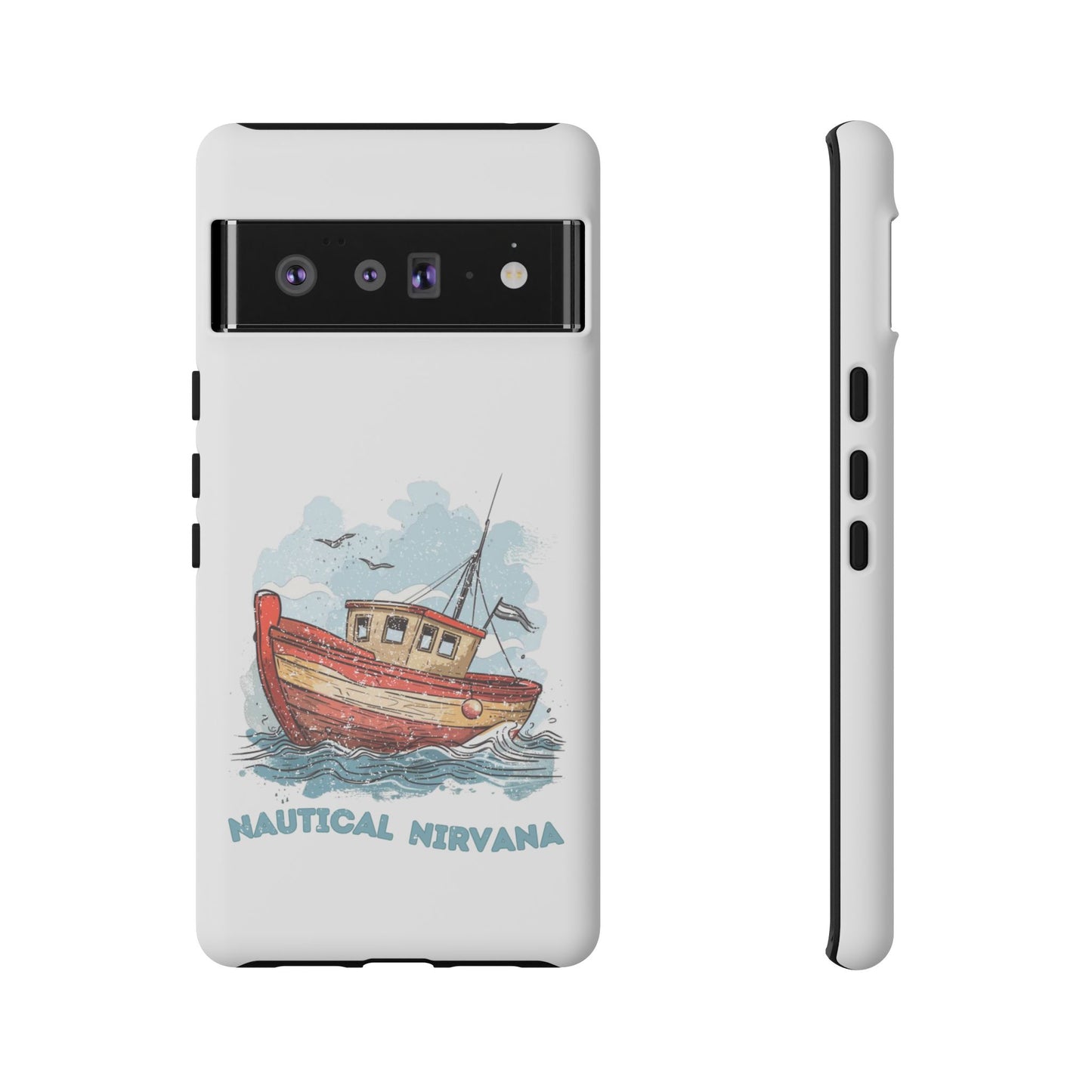 Aqua Blue Water Canal Boat White Phone Case iPhone Pixel Samsung