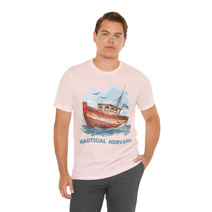 Aqua Blue Water Canal Boat T Shirt - UK