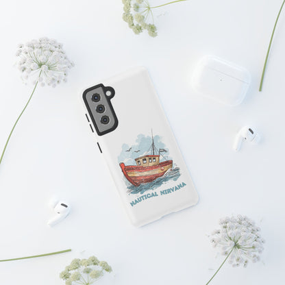 Aqua Blue Water Canal Boat White Phone Case iPhone Pixel Samsung