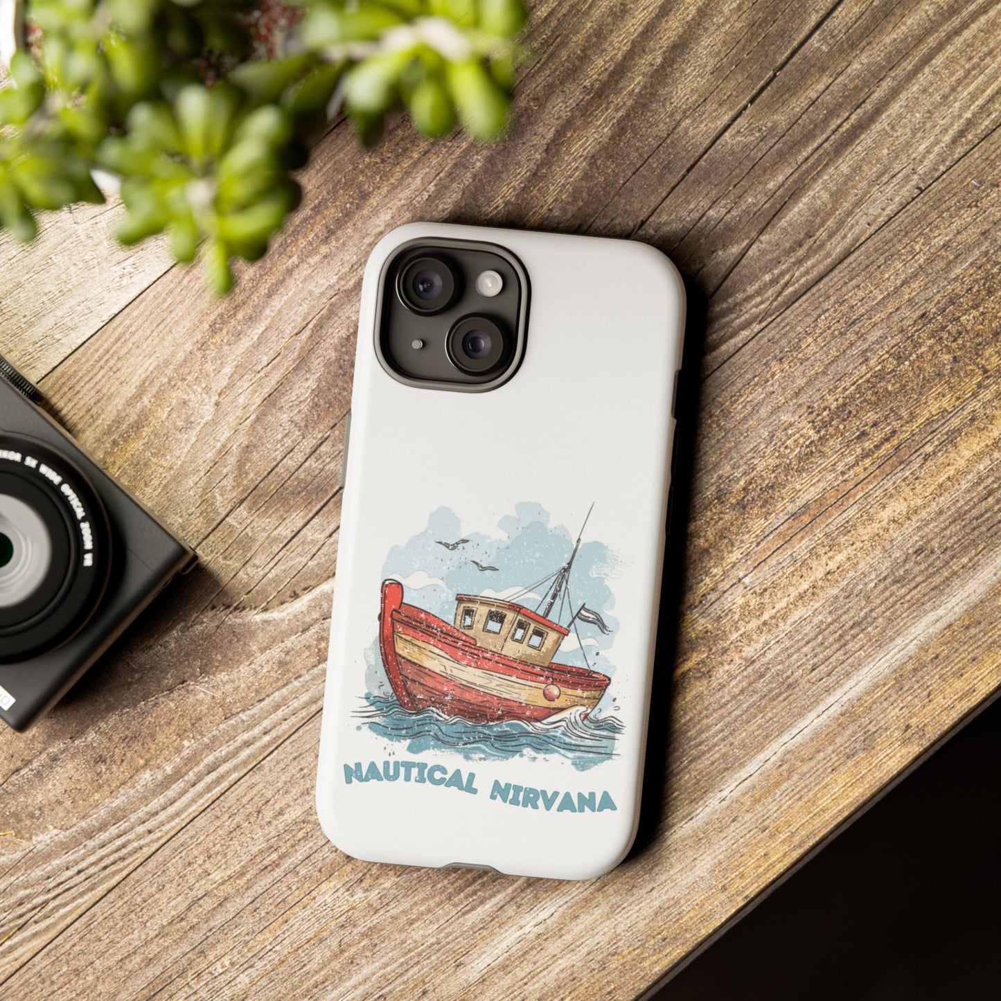 Aqua Blue Water Canal Boat White Phone Case iPhone Pixel Samsung