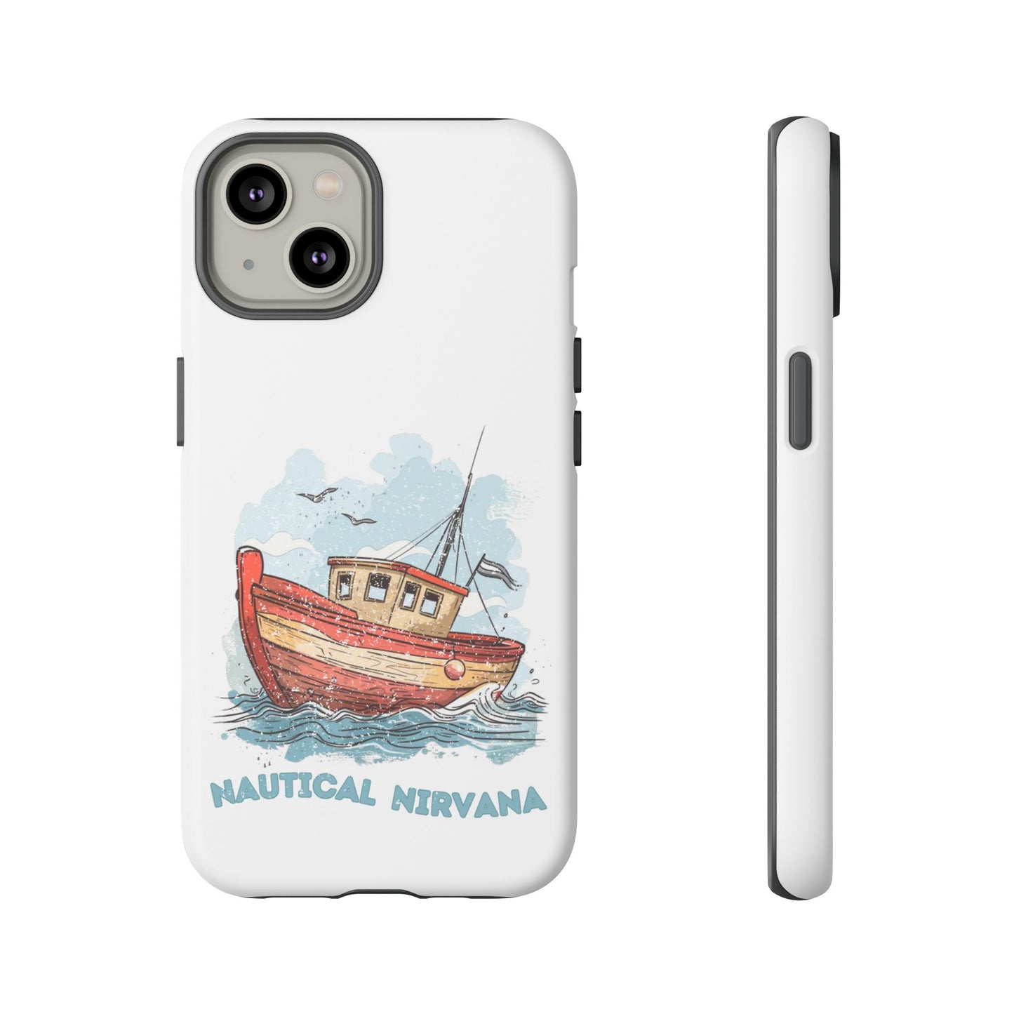 Aqua Blue Water Canal Boat White Phone Case iPhone Pixel Samsung