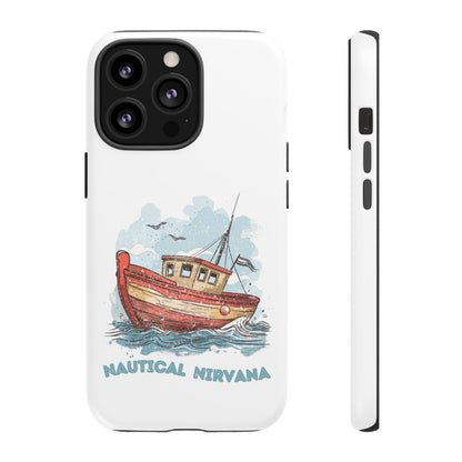 Aqua Blue Water Canal Boat White Phone Case iPhone Pixel Samsung