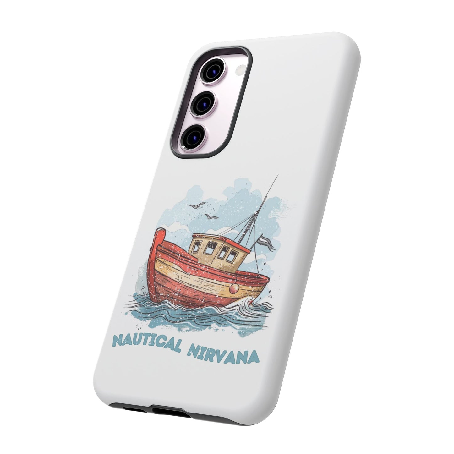 Aqua Blue Water Canal Boat White Phone Case iPhone Pixel Samsung