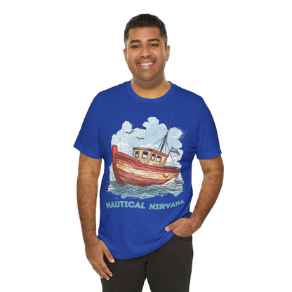 Aqua Blue Water Canal Boat T Shirt - UK