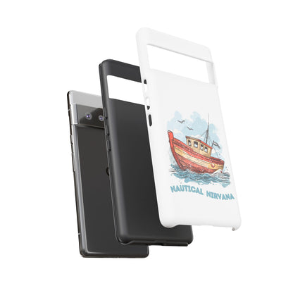 Aqua Blue Water Canal Boat White Phone Case iPhone Pixel Samsung