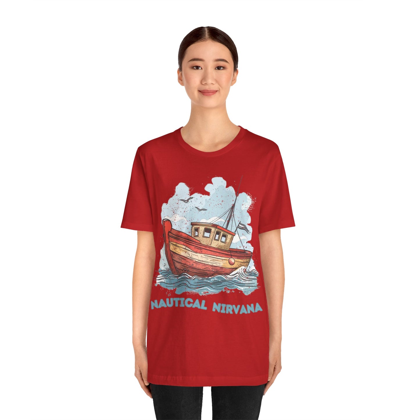 Aqua Blue Water Canal Boat T Shirt - UK