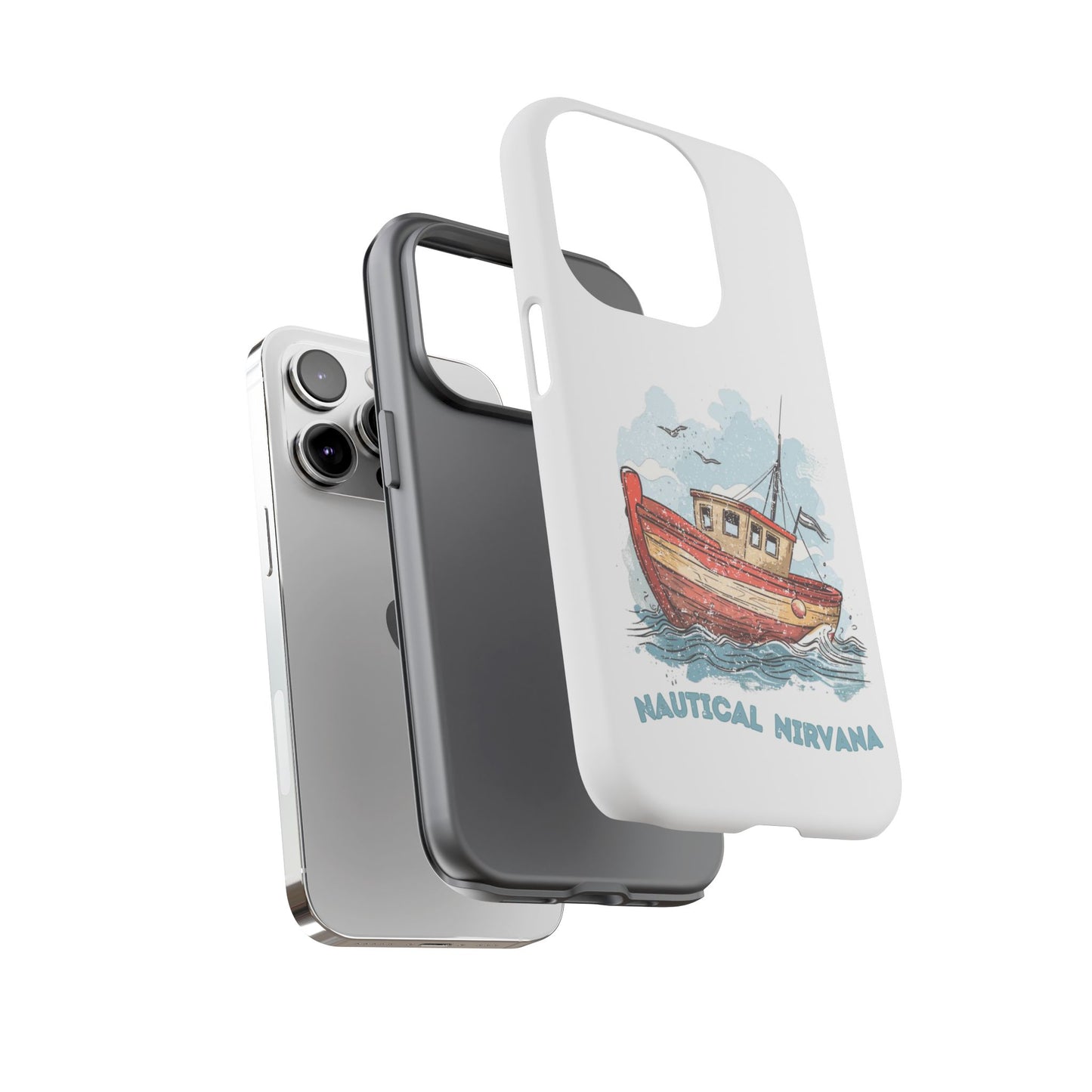 Aqua Blue Water Canal Boat White Phone Case iPhone Pixel Samsung