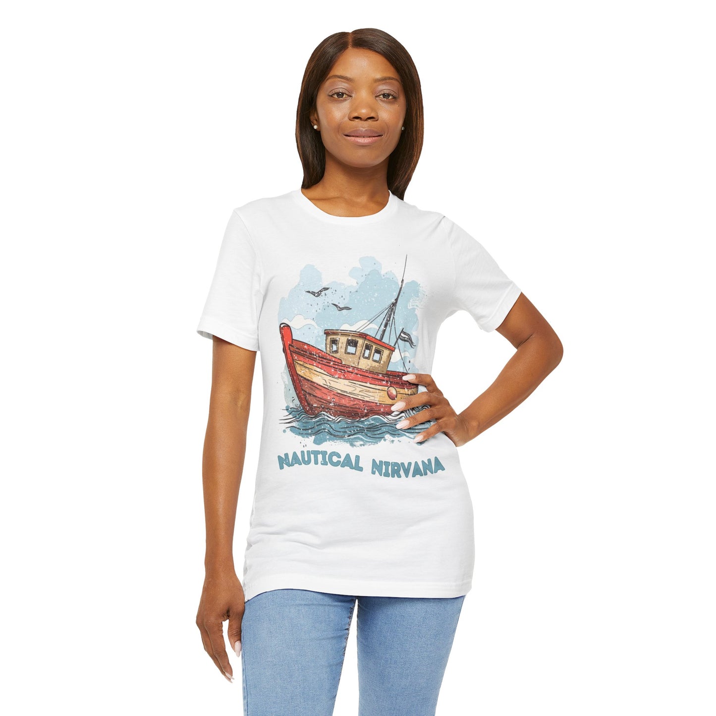 Aqua Blue Water Canal Boat T Shirt - UK