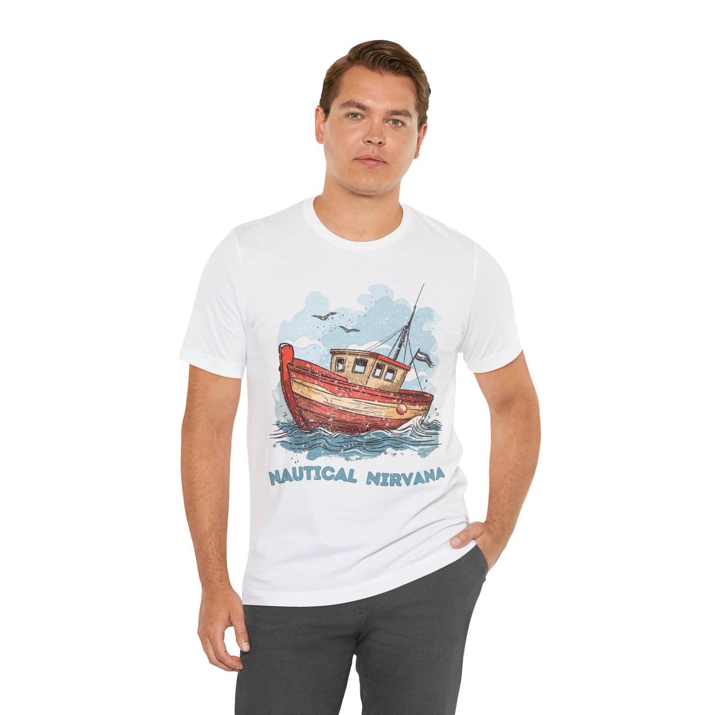 Aqua Blue Water Canal Boat T Shirt - US