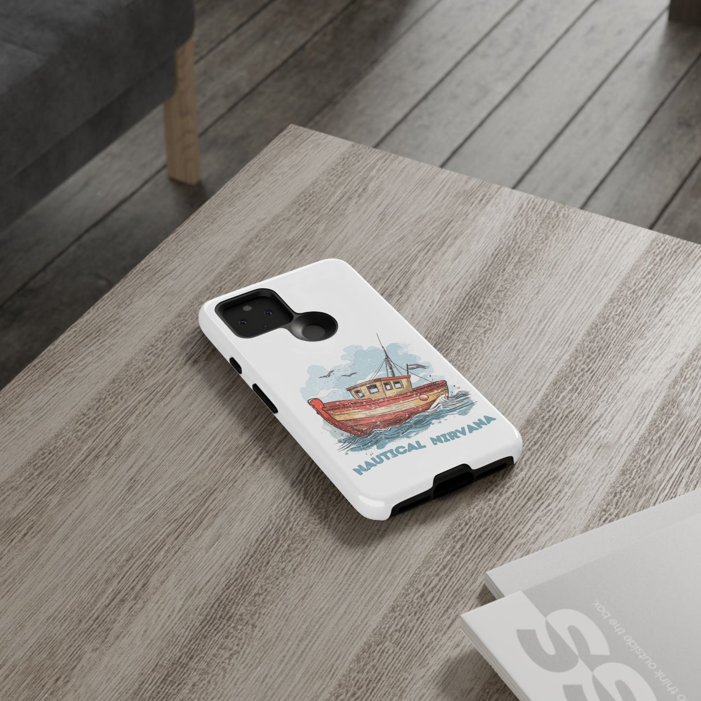 Aqua Blue Water Canal Boat White Phone Case iPhone Pixel Samsung