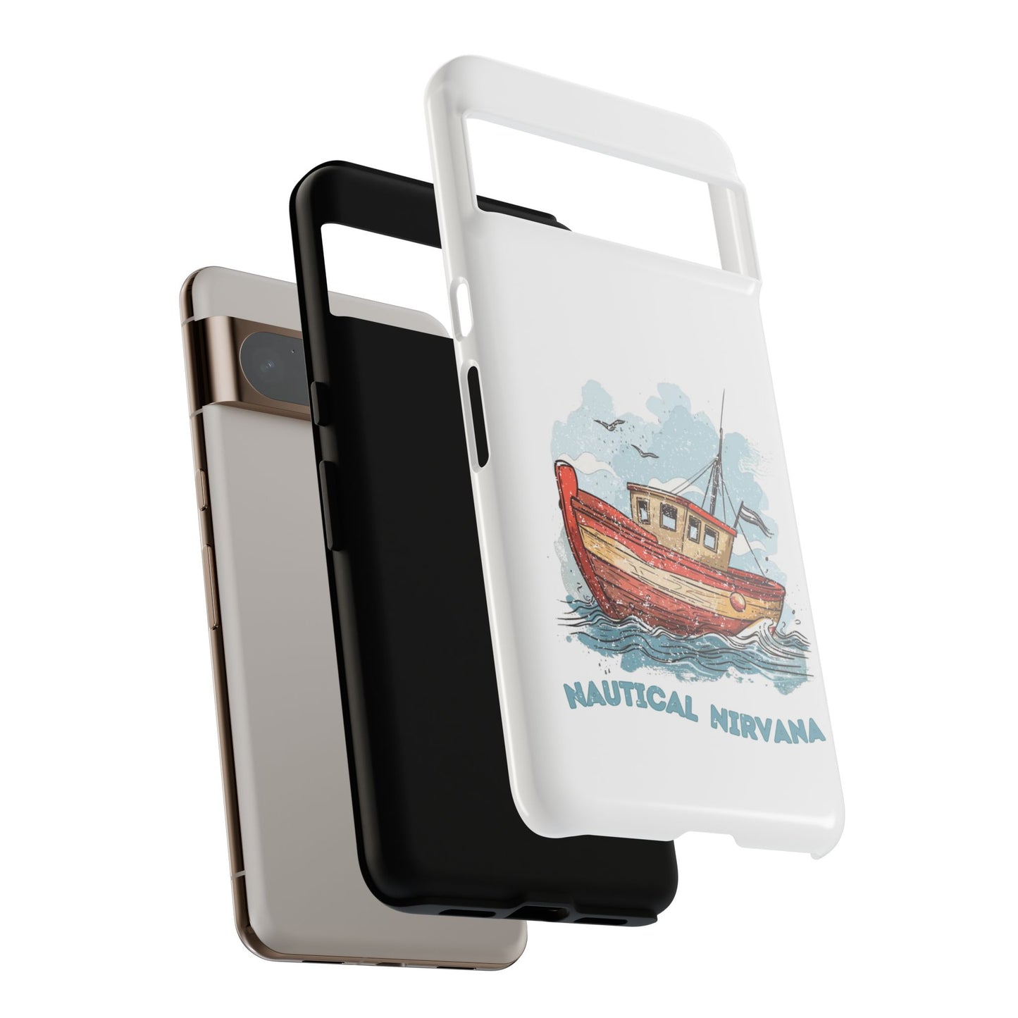 Aqua Blue Water Canal Boat White Phone Case iPhone Pixel Samsung