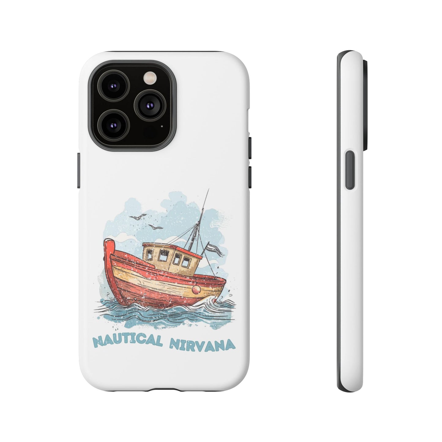 Aqua Blue Water Canal Boat White Phone Case iPhone Pixel Samsung