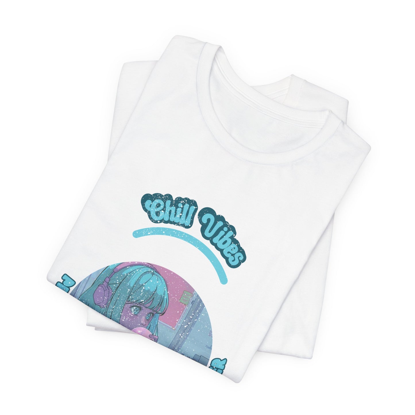 Cartoon Chill Vibes Music Headphones Gum Girl T Shirt - UK