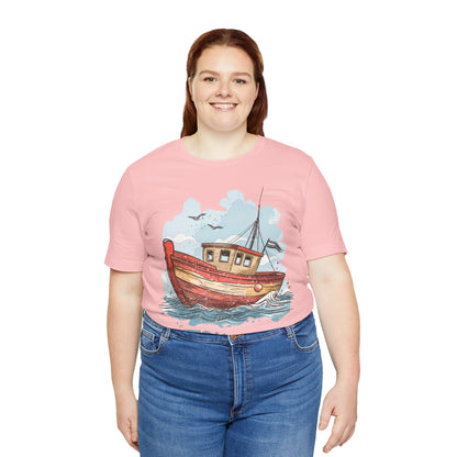 Aqua Blue Water Canal Boat T Shirt - US