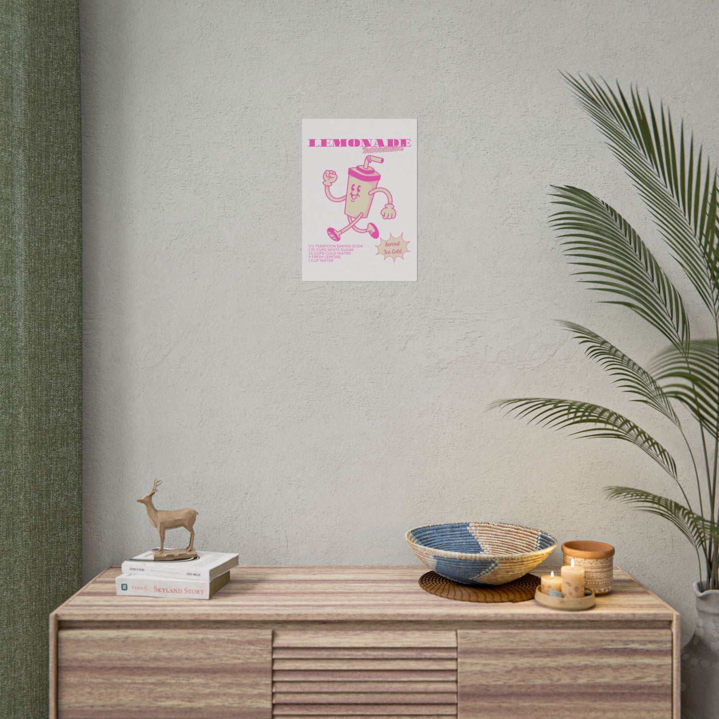 Retro Pink Lemonade Party Club Soda Machine Drink Poster