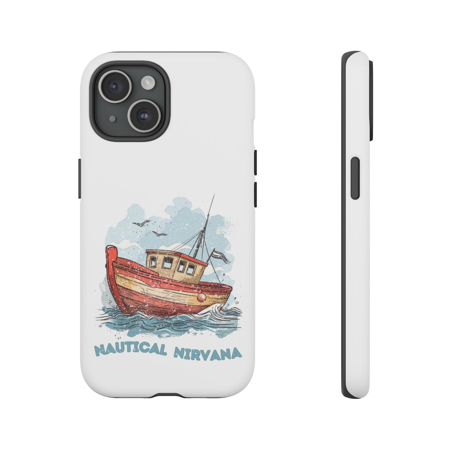 Aqua Blue Water Canal Boat White Phone Case iPhone Pixel Samsung