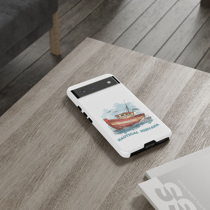 Aqua Blue Water Canal Boat White Phone Case iPhone Pixel Samsung