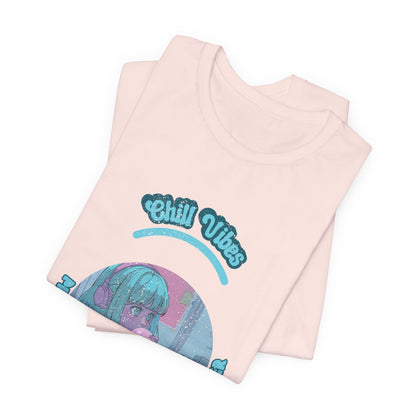 Cartoon Chill Vibes Music Headphones Gum Girl T Shirt - UK