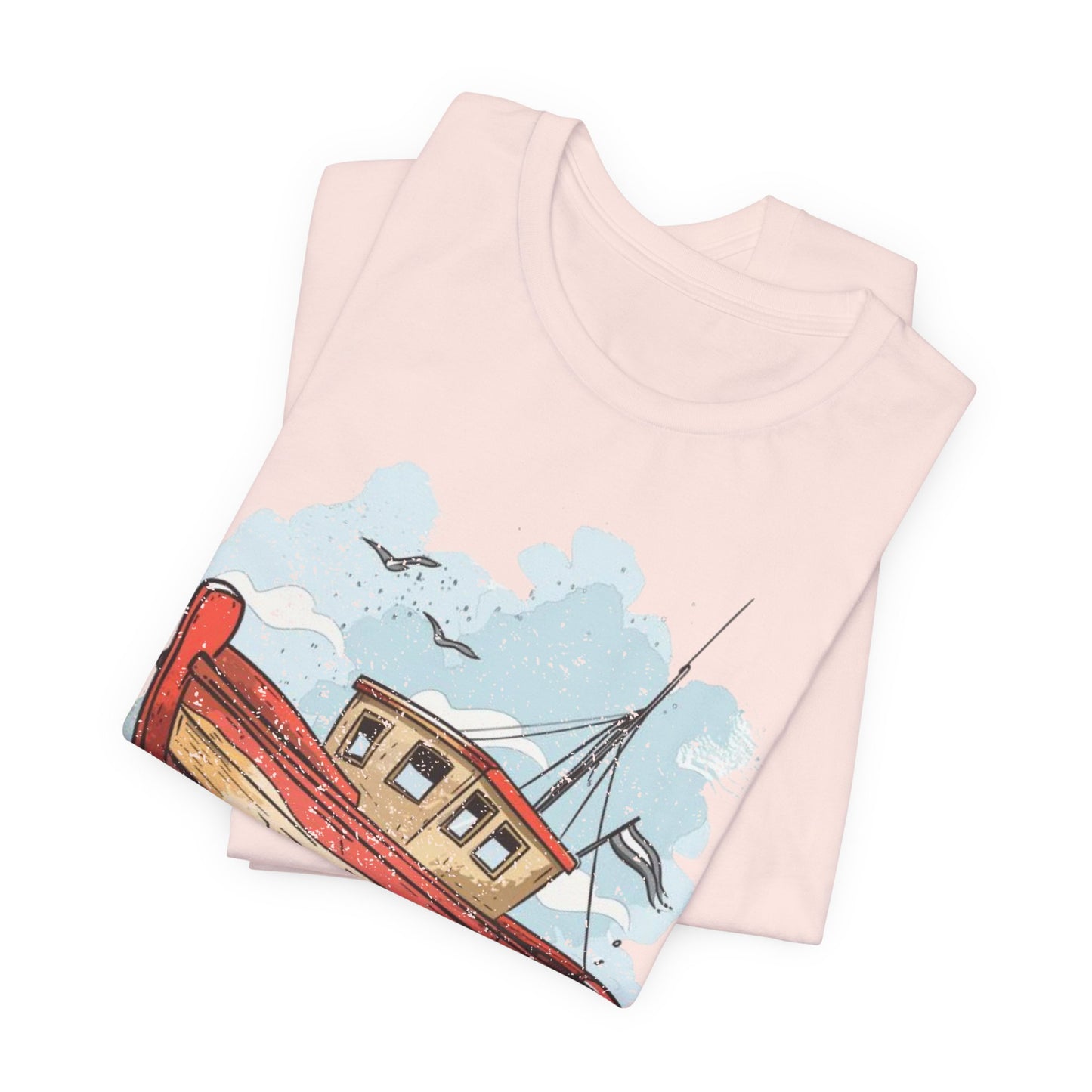 Aqua Blue Water Canal Boat T Shirt - UK