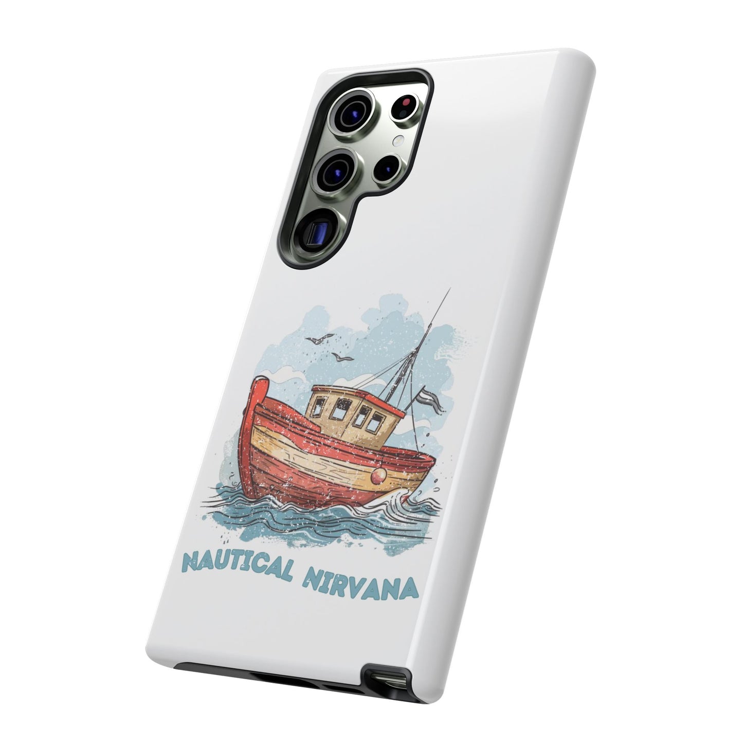 Aqua Blue Water Canal Boat White Phone Case iPhone Pixel Samsung