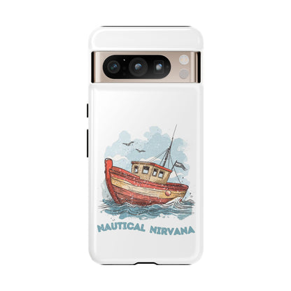 Aqua Blue Water Canal Boat White Phone Case iPhone Pixel Samsung