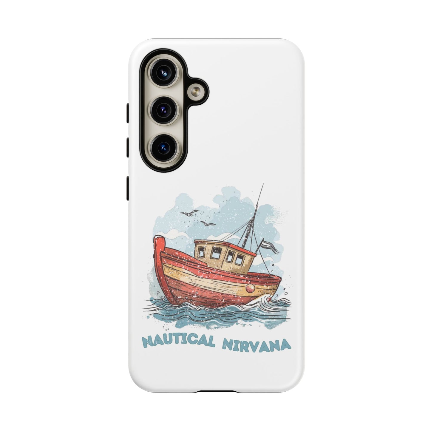 Aqua Blue Water Canal Boat White Phone Case iPhone Pixel Samsung