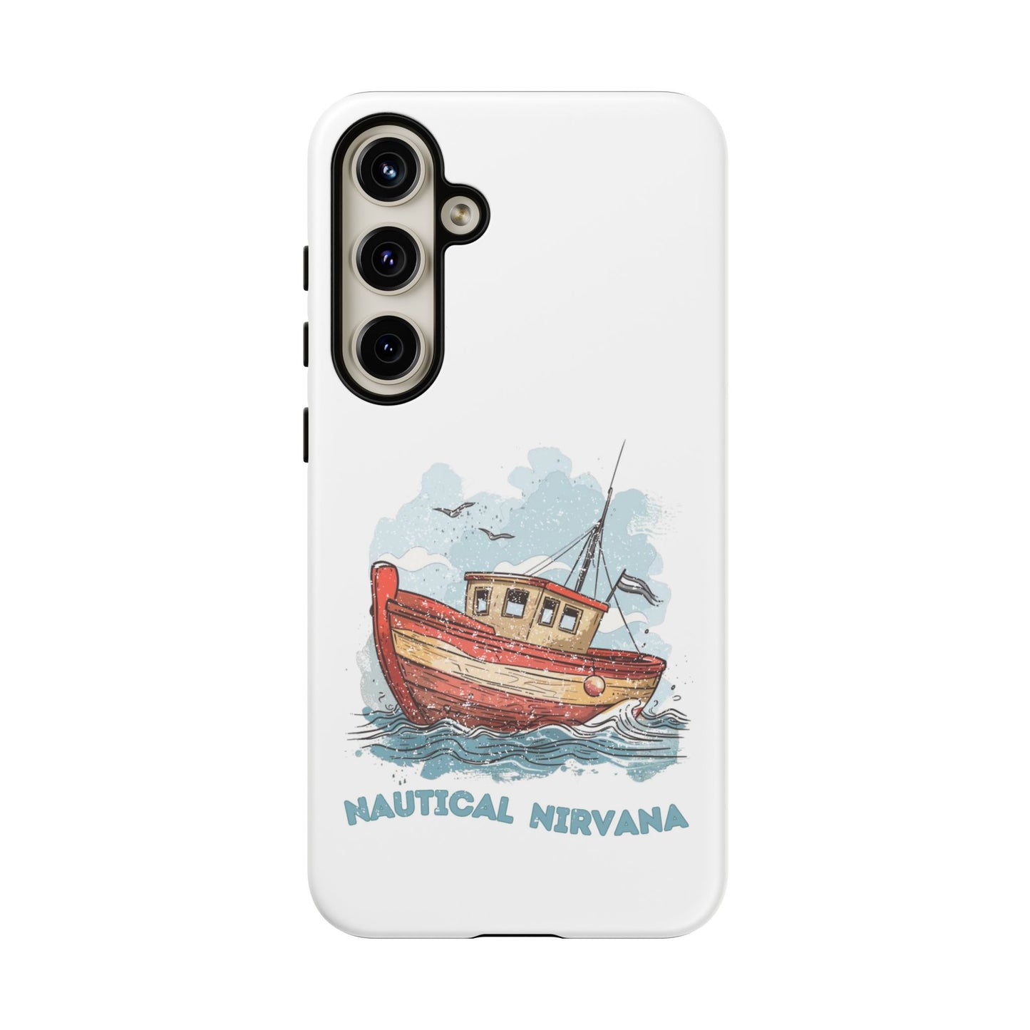 Aqua Blue Water Canal Boat White Phone Case iPhone Pixel Samsung