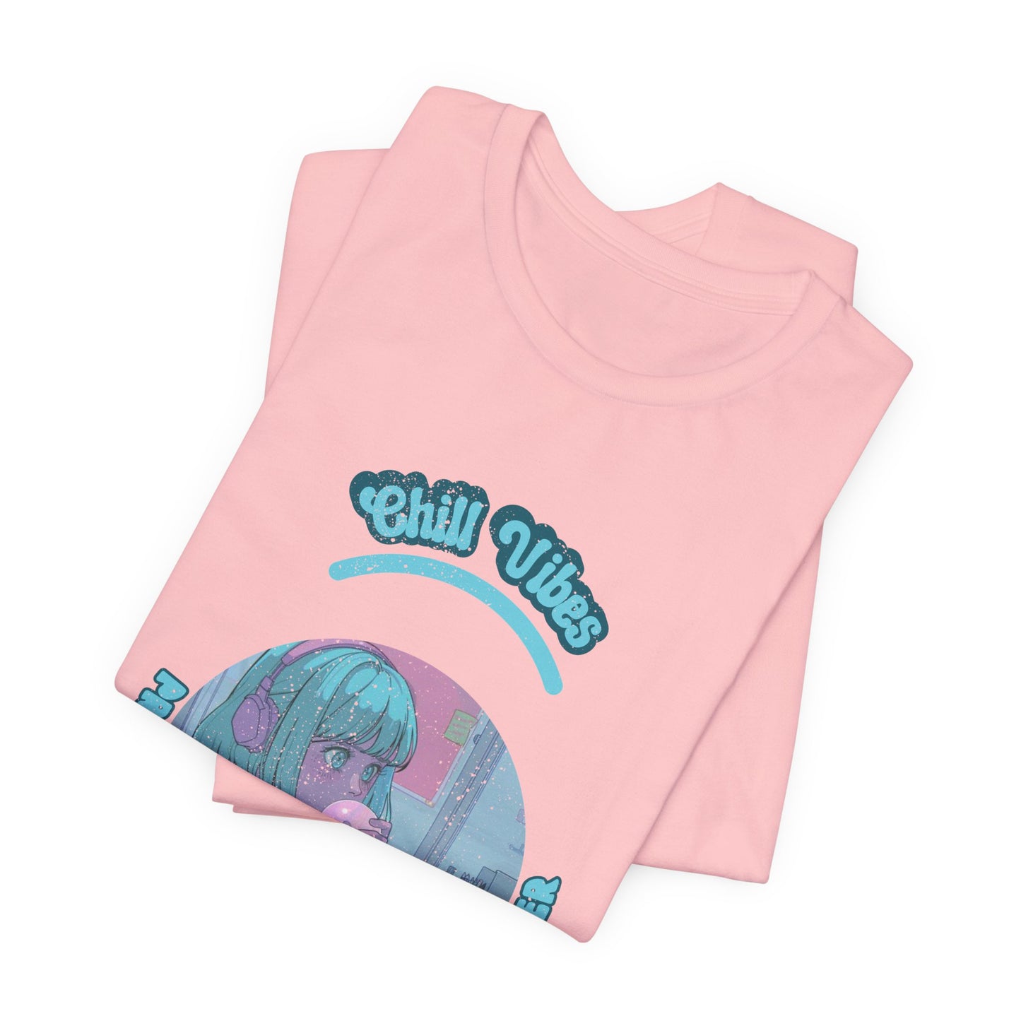 Cartoon Chill Vibes Music Headphones Gum Girl T Shirt - US