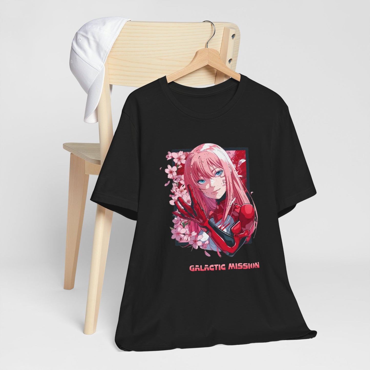 Cute Anime Pink Haired Woman Red Space Gloves T Shirt - US