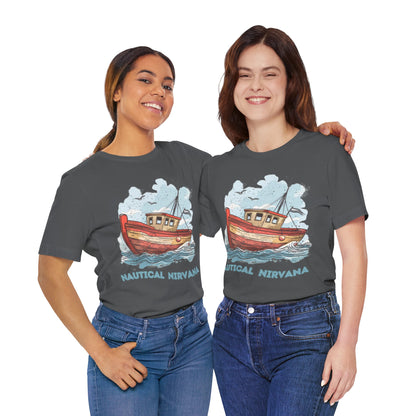 Aqua Blue Water Canal Boat T Shirt - UK