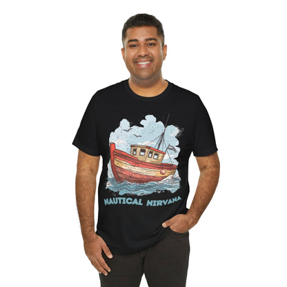 Aqua Blue Water Canal Boat T Shirt - UK