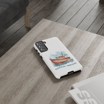 Aqua Blue Water Canal Boat White Phone Case iPhone Pixel Samsung